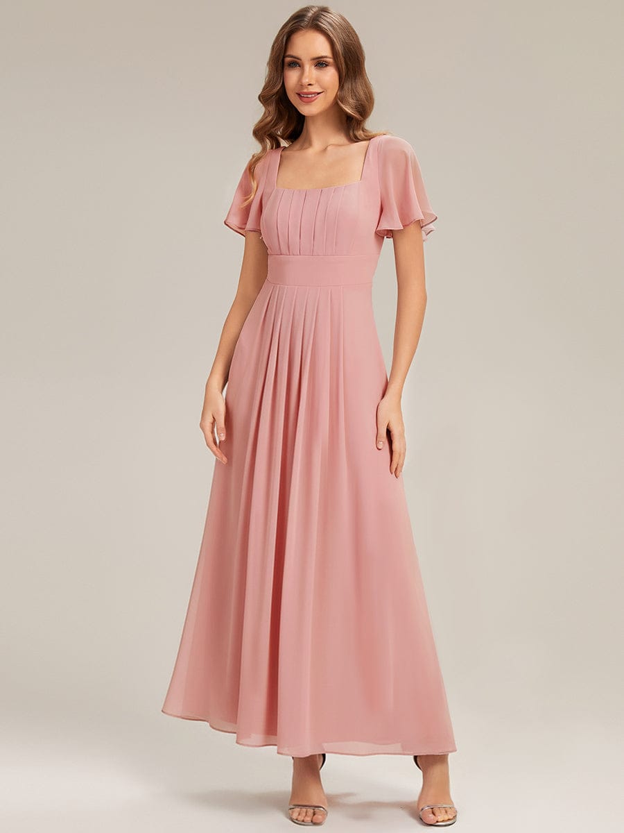 ever AVIEL|Ruched Chiffon Ruffle Sleeve Dress