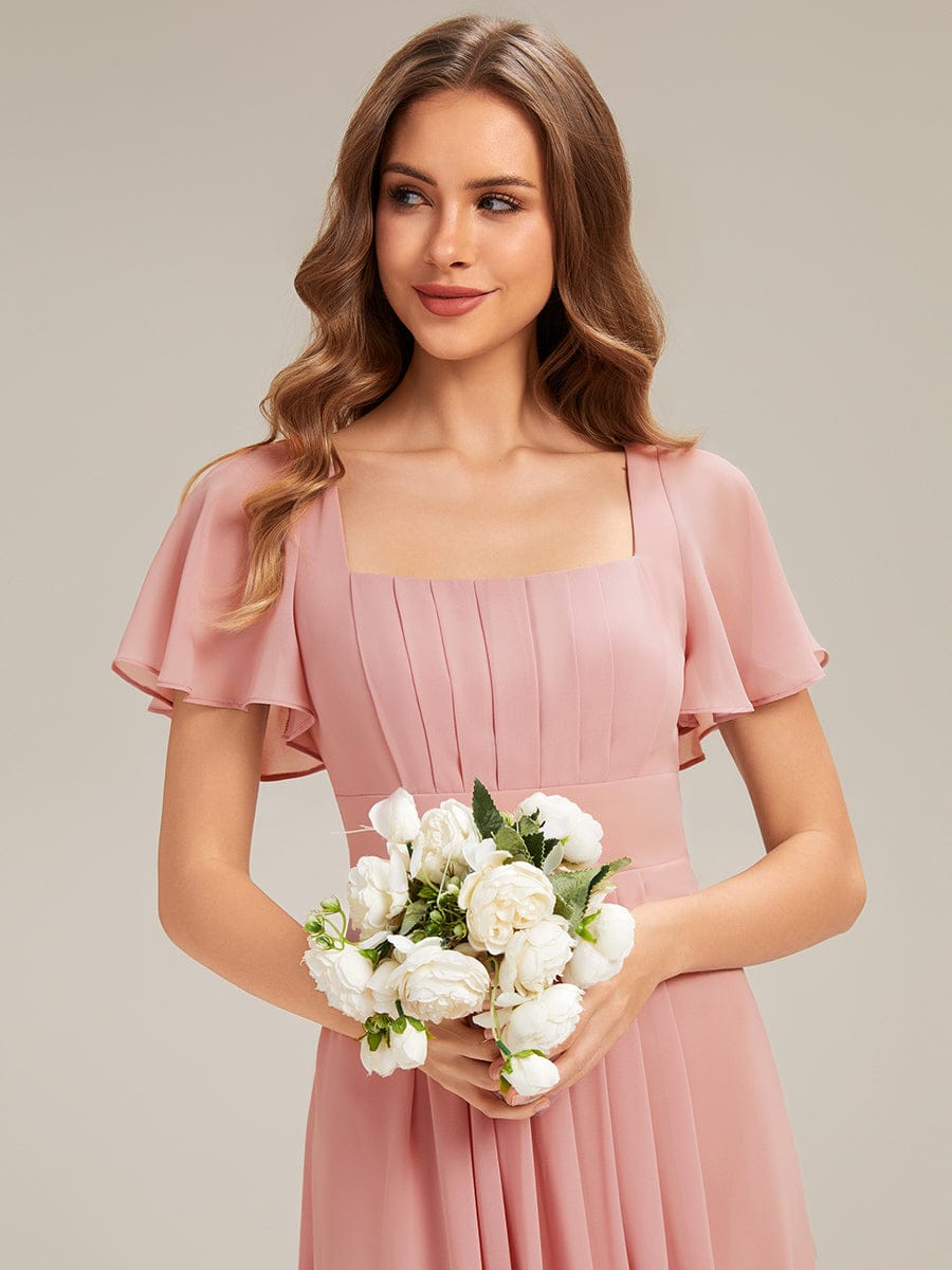 ever AVIEL|Ruched Chiffon Ruffle Sleeve Dress