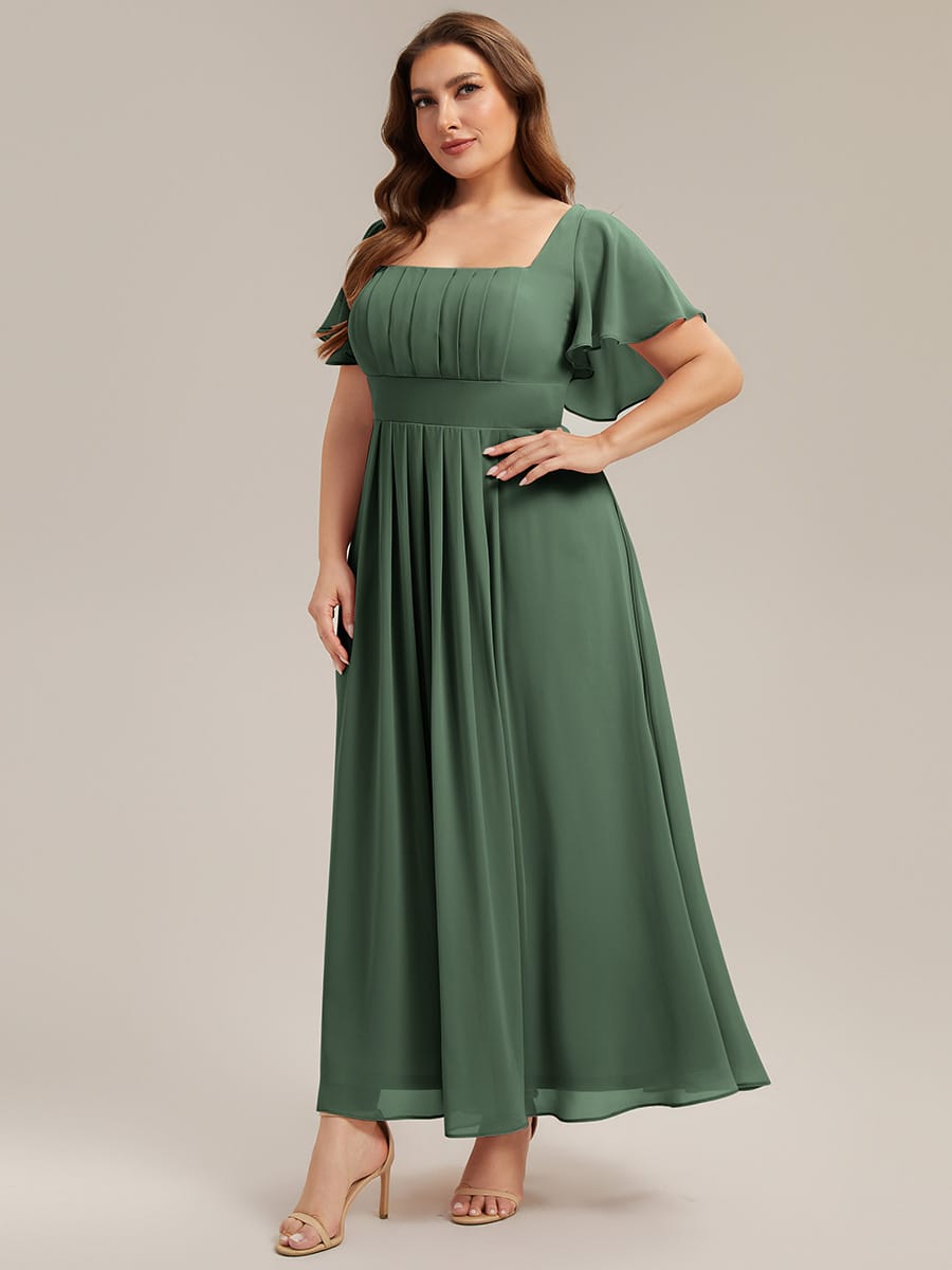 ever AVIEL|Ruched Chiffon Ruffle Sleeve Dress