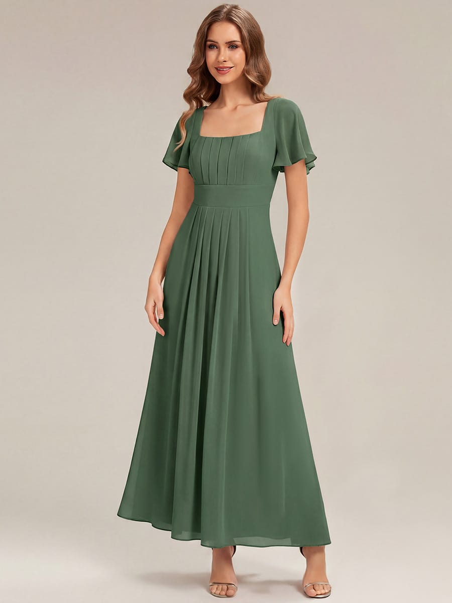 ever AVIEL|Ruched Chiffon Ruffle Sleeve Dress