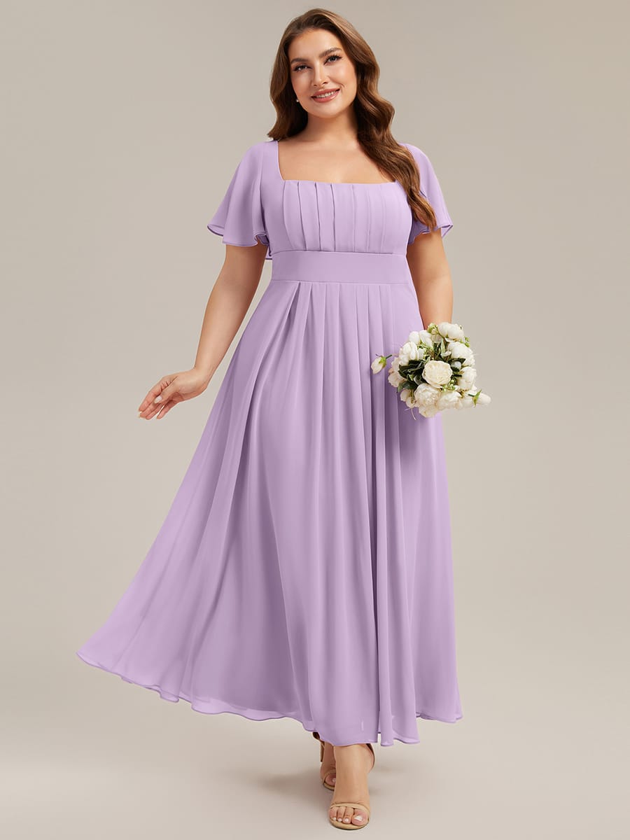 ever AVIEL|Ruched Chiffon Ruffle Sleeve Dress
