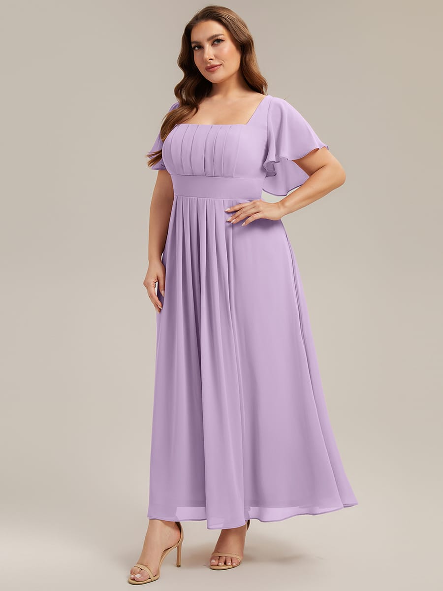 ever AVIEL|Ruched Chiffon Ruffle Sleeve Dress