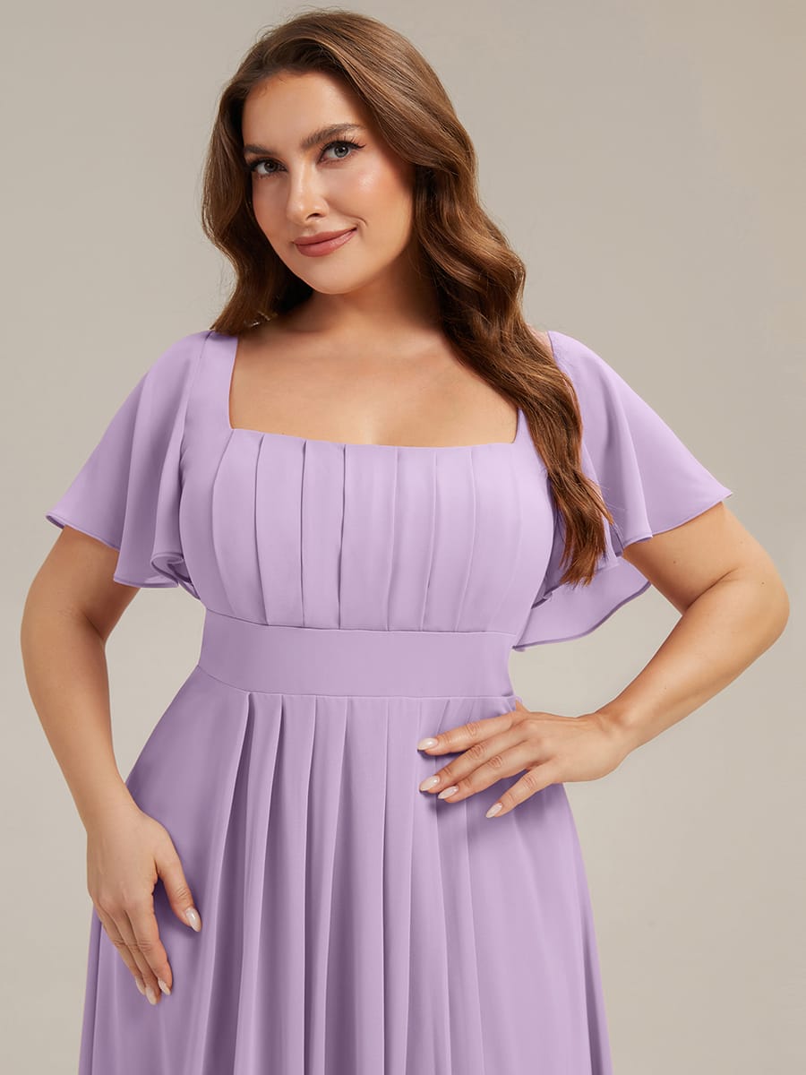 ever AVIEL|Ruched Chiffon Ruffle Sleeve Dress