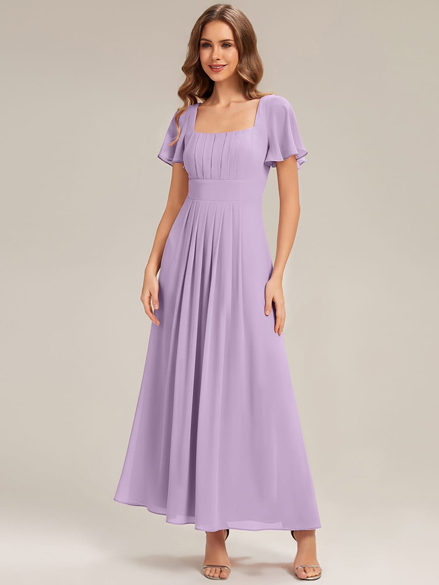 ever AVIEL|Ruched Chiffon Ruffle Sleeve Dress