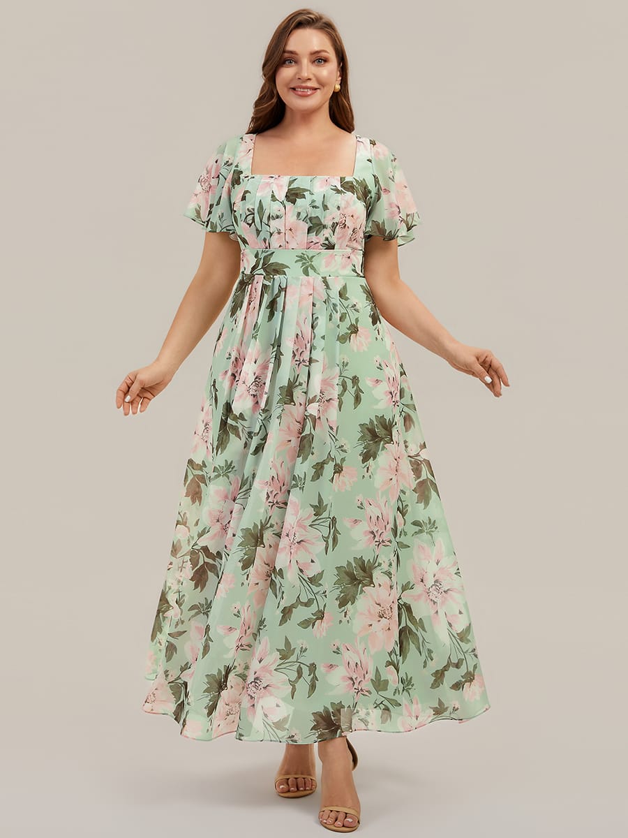 ever AVIEL|Ruched Chiffon Ruffle Sleeve Dress