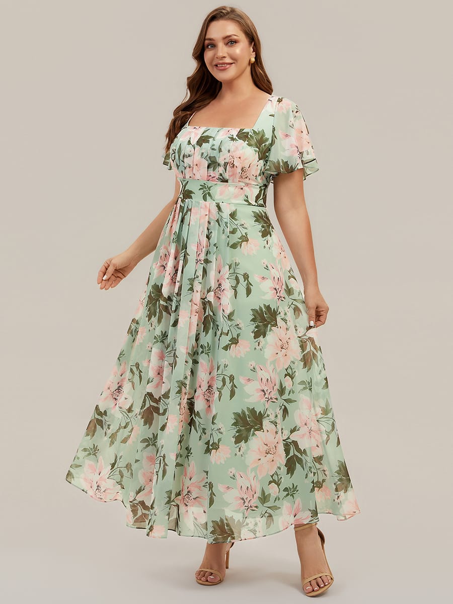 ever AVIEL|Ruched Chiffon Ruffle Sleeve Dress