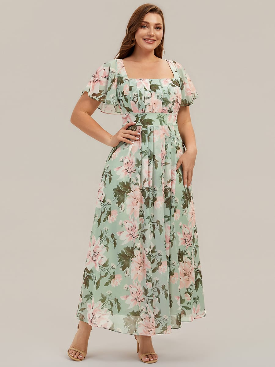 ever AVIEL|Ruched Chiffon Ruffle Sleeve Dress