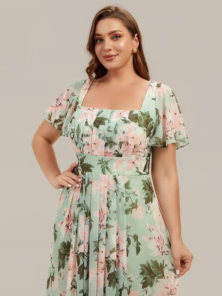 ever AVIEL|Ruched Chiffon Ruffle Sleeve Dress