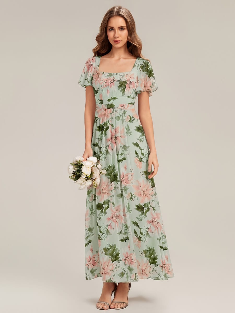 ever AVIEL|Ruched Chiffon Ruffle Sleeve Dress
