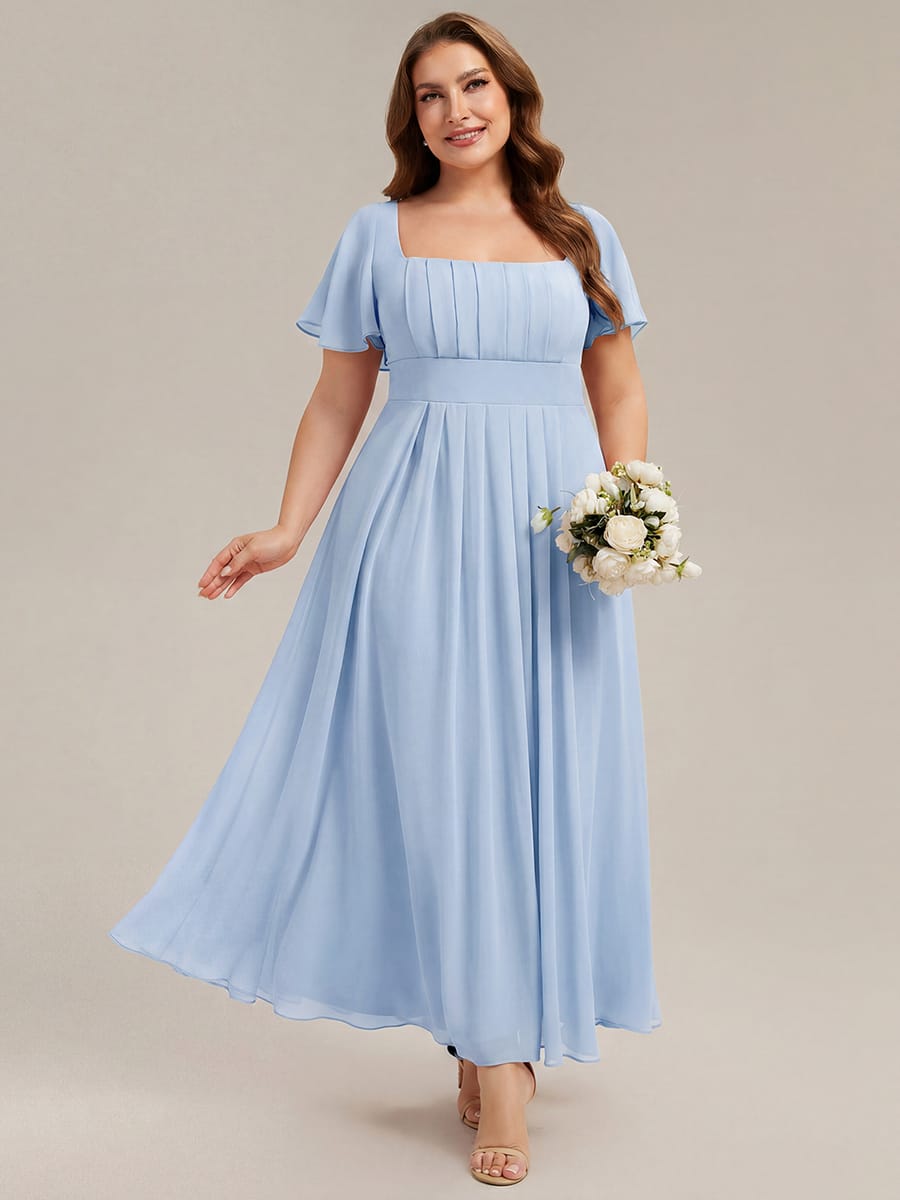ever AVIEL|Ruched Chiffon Ruffle Sleeve Dress