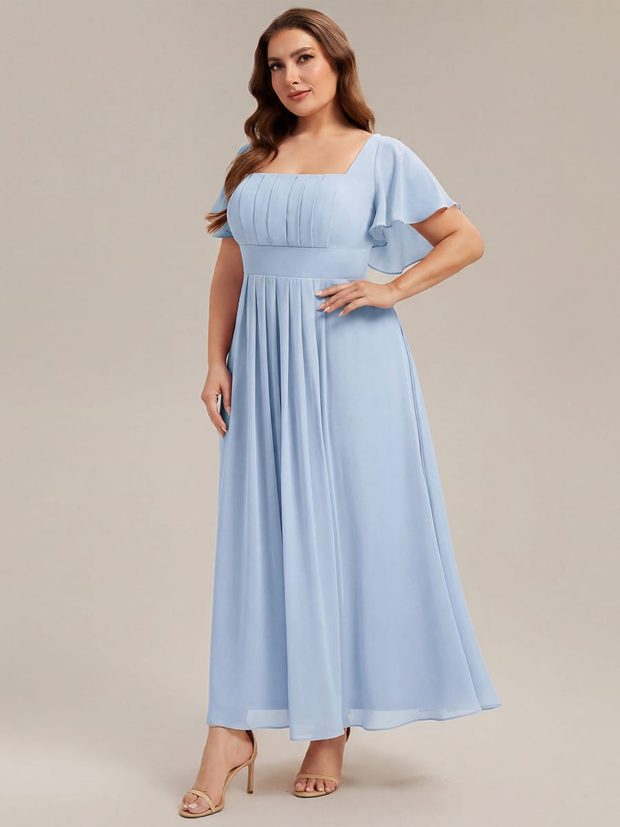 ever AVIEL|Ruched Chiffon Ruffle Sleeve Dress