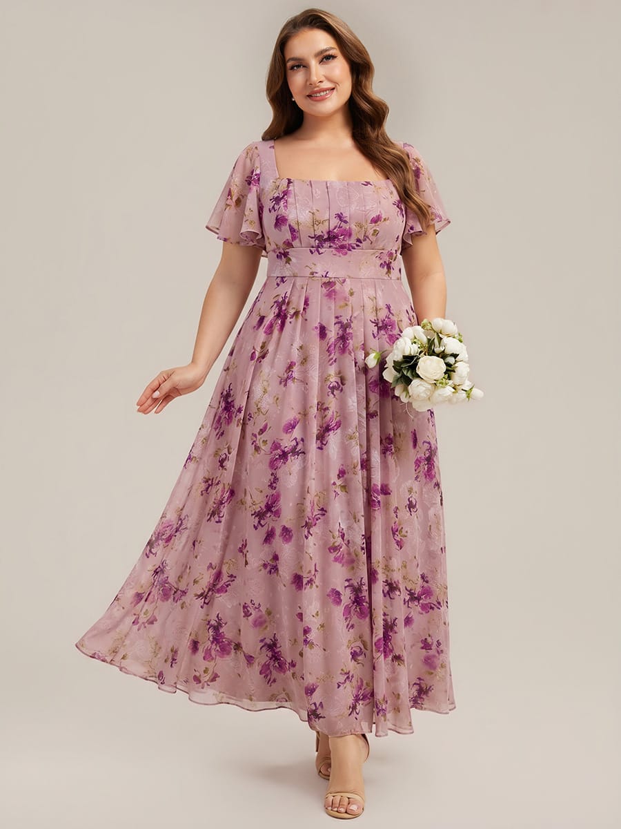 ever AVIEL|Ruched Chiffon Ruffle Sleeve Dress