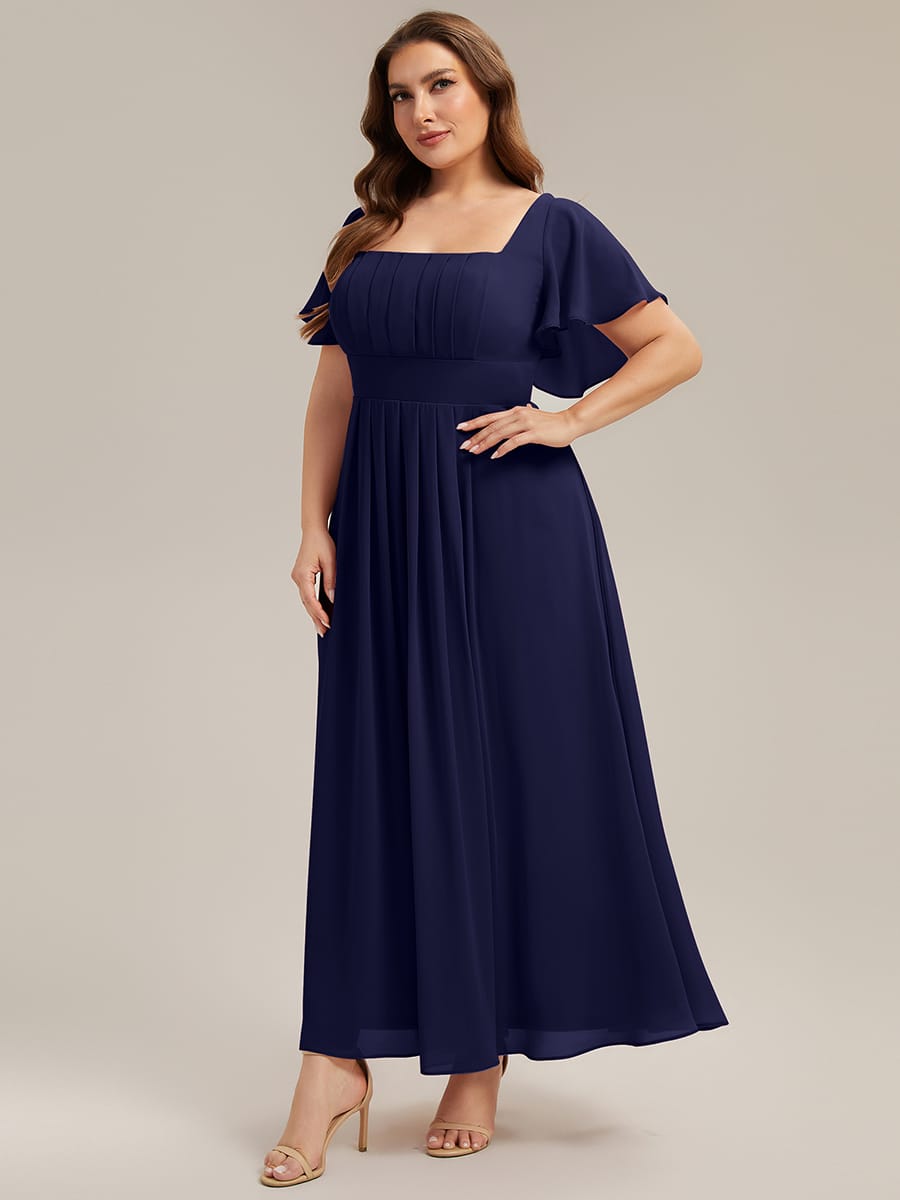 ever AVIEL|Ruched Chiffon Ruffle Sleeve Dress