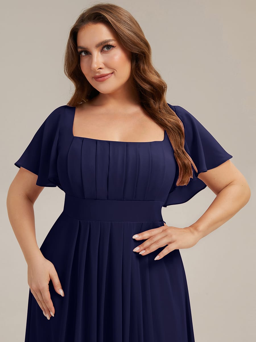 ever AVIEL|Ruched Chiffon Ruffle Sleeve Dress