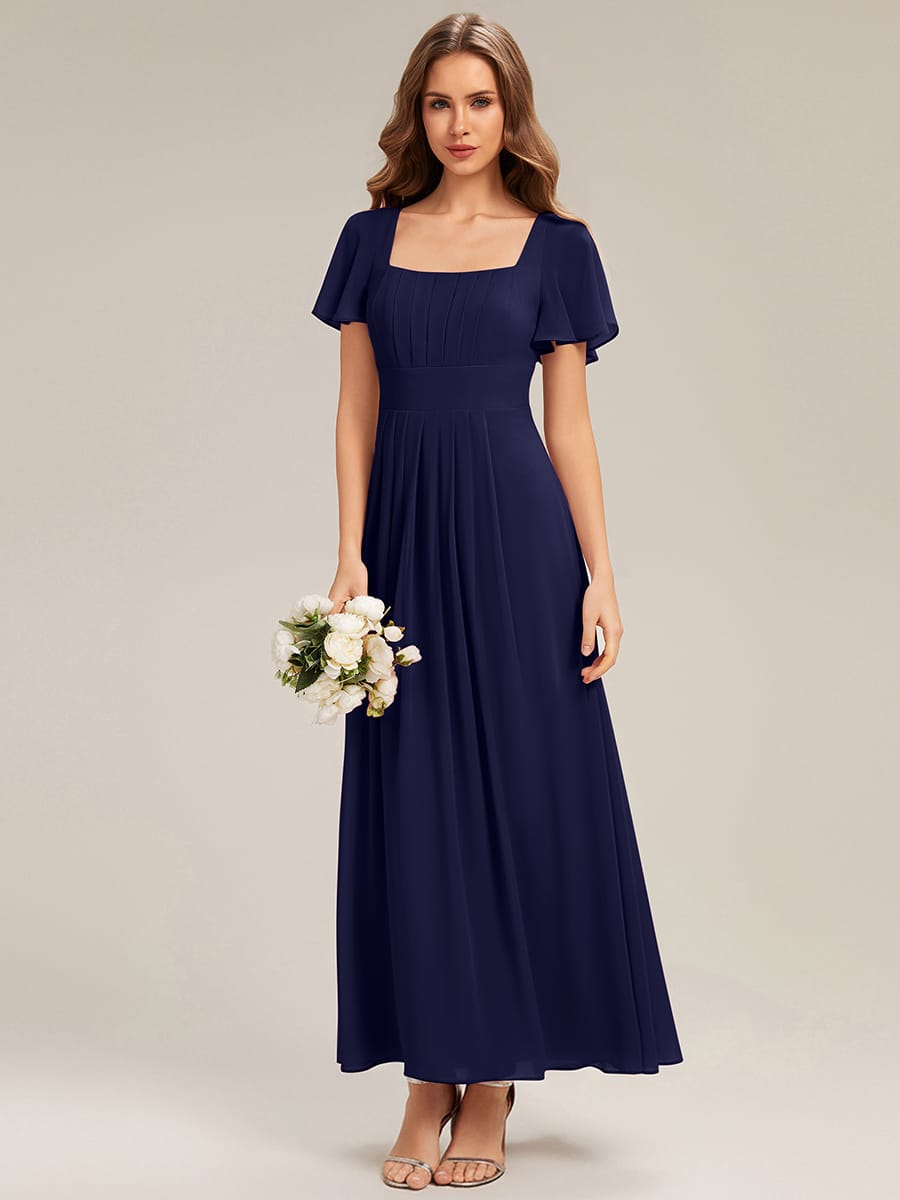 ever AVIEL|Ruched Chiffon Ruffle Sleeve Dress