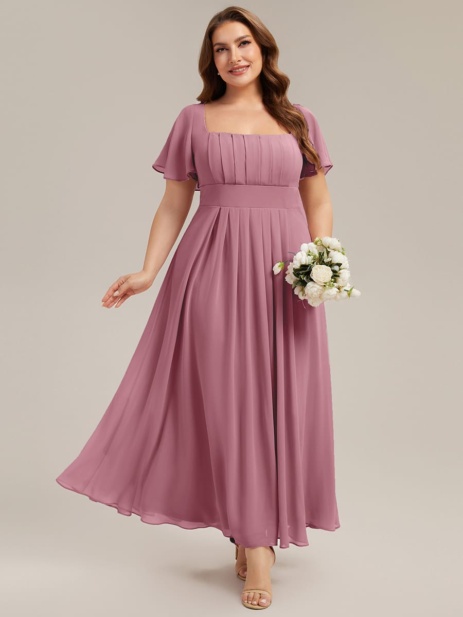 ever AVIEL|Ruched Chiffon Ruffle Sleeve Dress