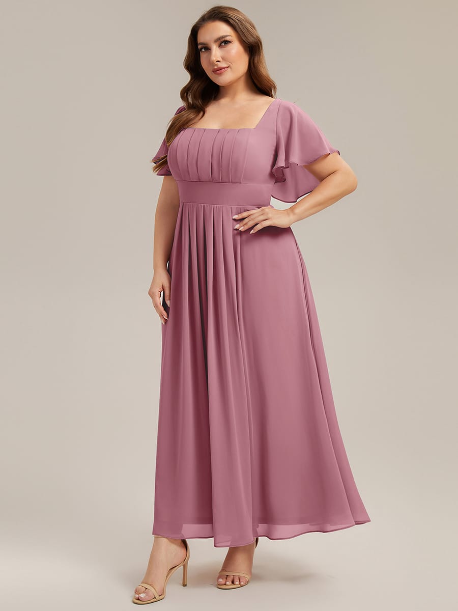 ever AVIEL|Ruched Chiffon Ruffle Sleeve Dress