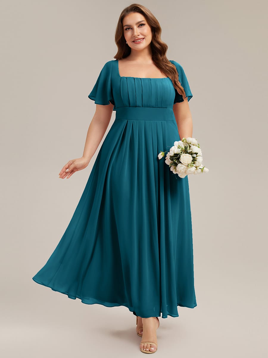 ever AVIEL|Ruched Chiffon Ruffle Sleeve Dress