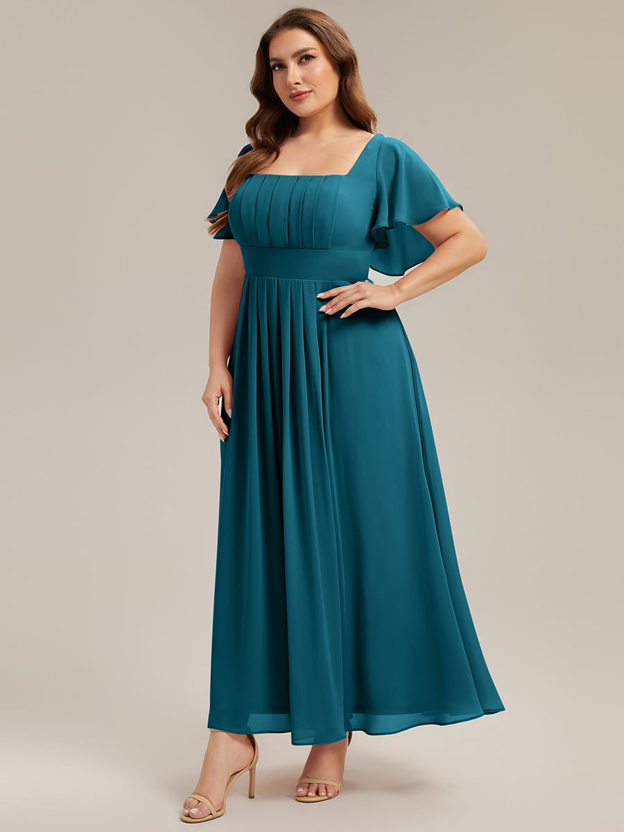 ever AVIEL|Ruched Chiffon Ruffle Sleeve Dress