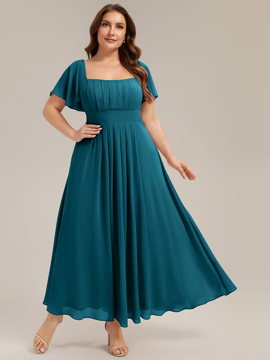 ever AVIEL|Ruched Chiffon Ruffle Sleeve Dress