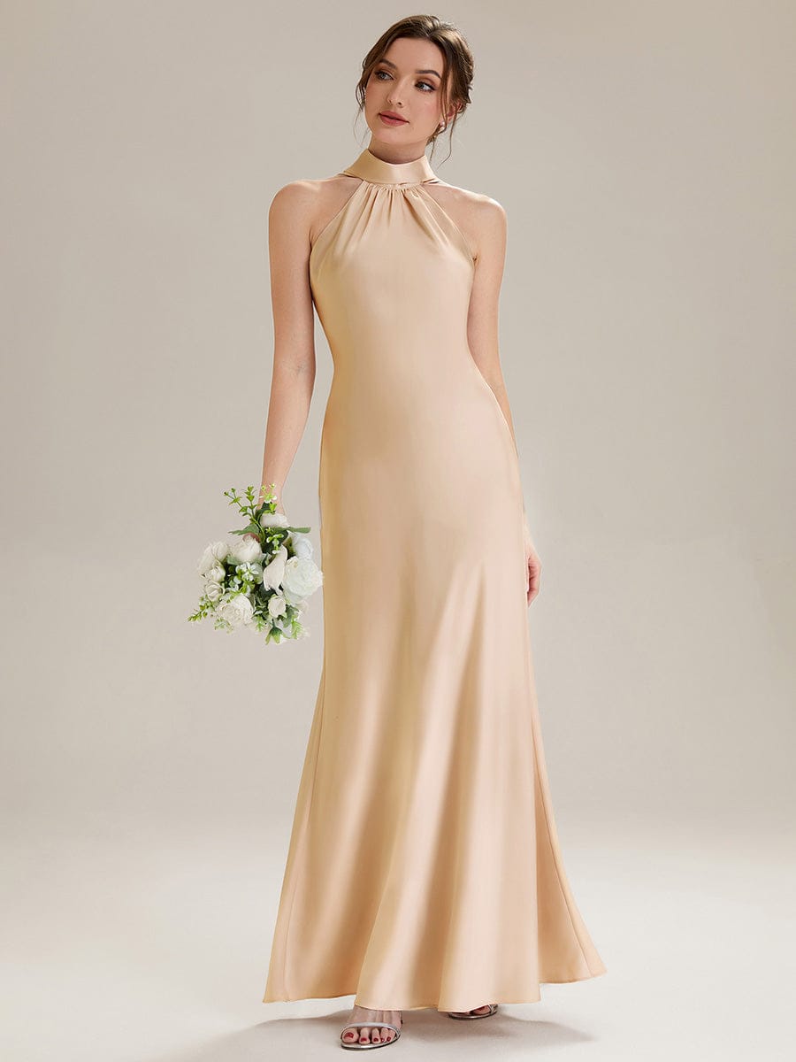 Flowing Ribbons Satin Sleeveless Dress