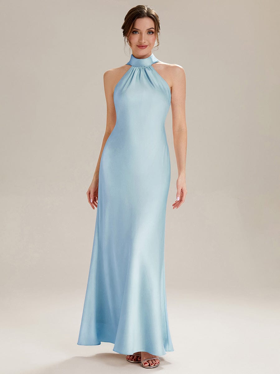 Flowing Ribbons Satin Sleeveless Dress