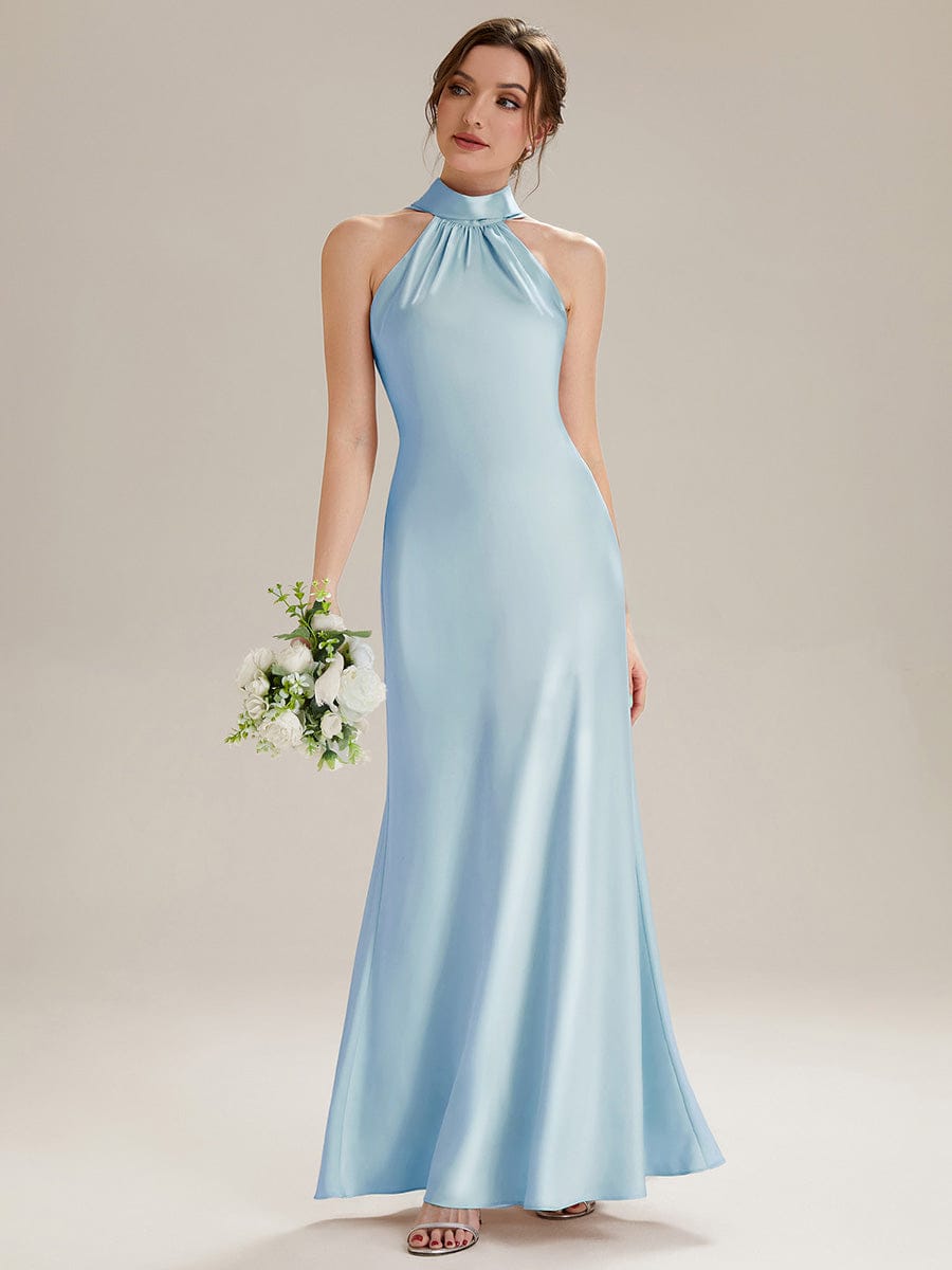 Flowing Ribbons Satin Sleeveless Dress