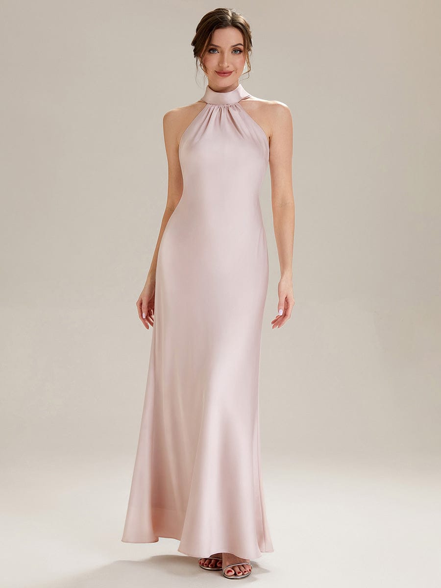 Flowing Ribbons Satin Sleeveless Dress