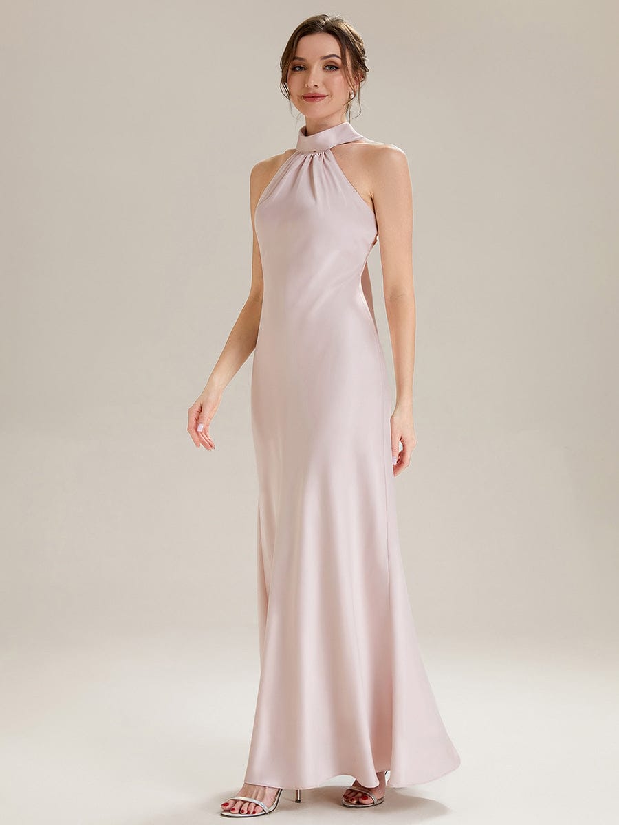 Flowing Ribbons Satin Sleeveless Dress