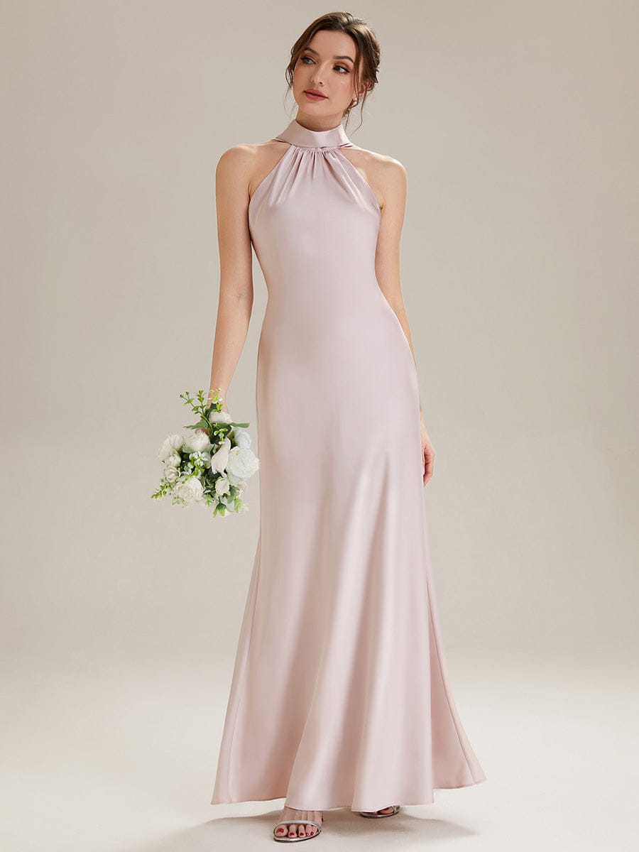 Flowing Ribbons Satin Sleeveless Dress