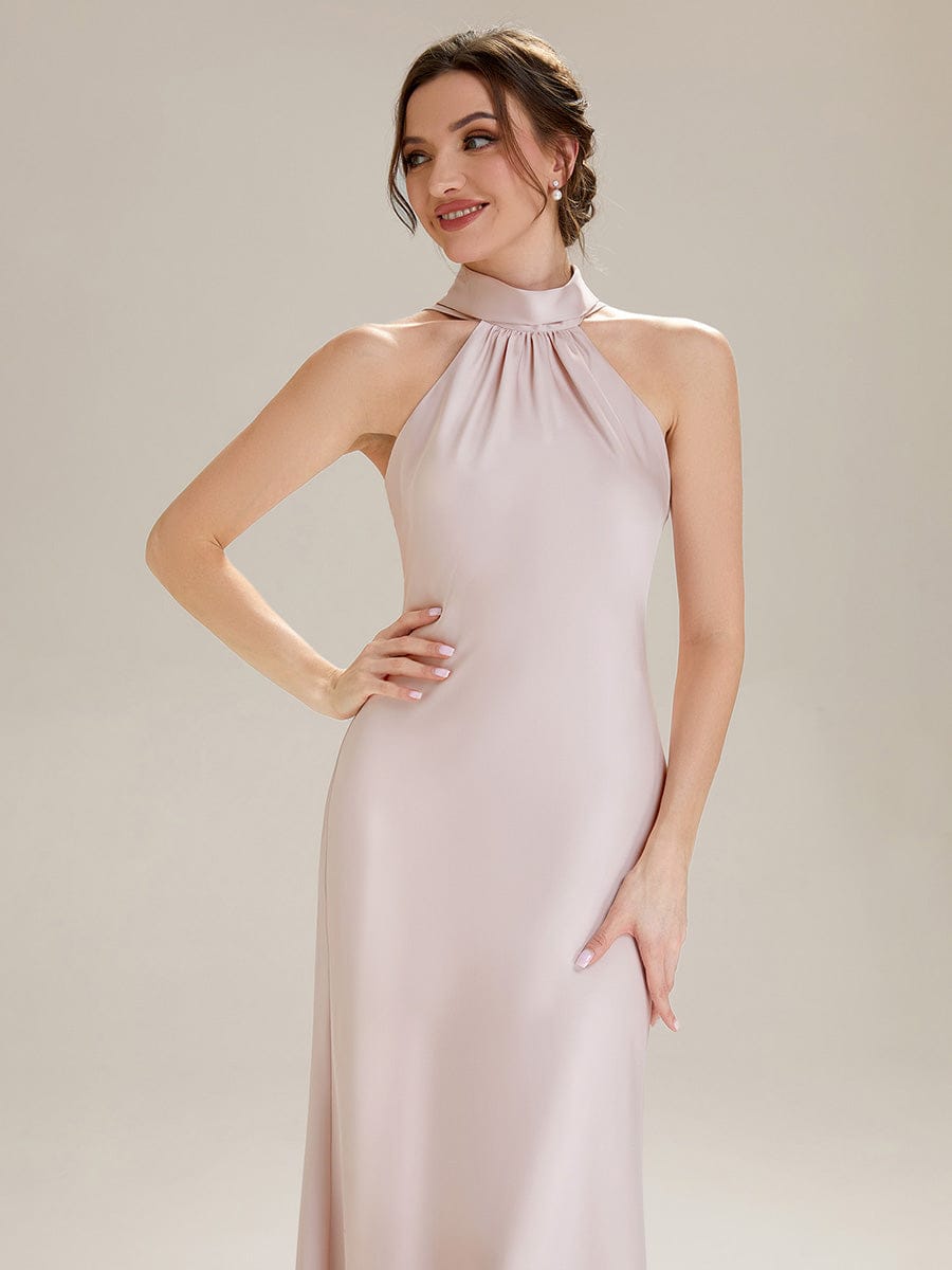 Flowing Ribbons Satin Sleeveless Dress