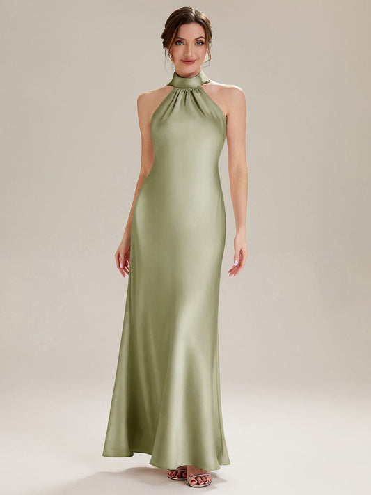 Flowing Ribbons Satin Sleeveless Dress