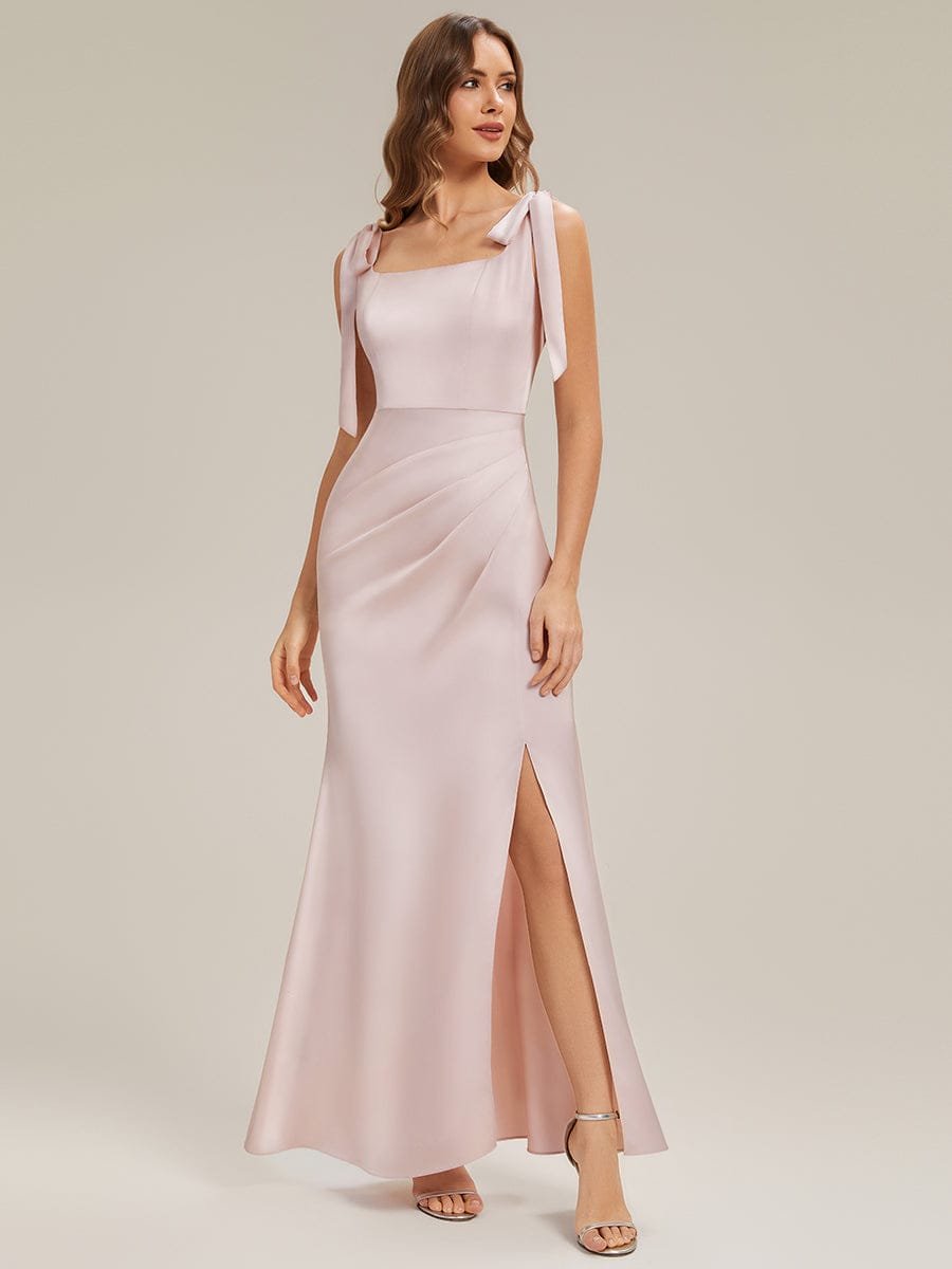 ever LUNA|Flowing Ribbons Satin Sleeveless Wedding Guest Dress