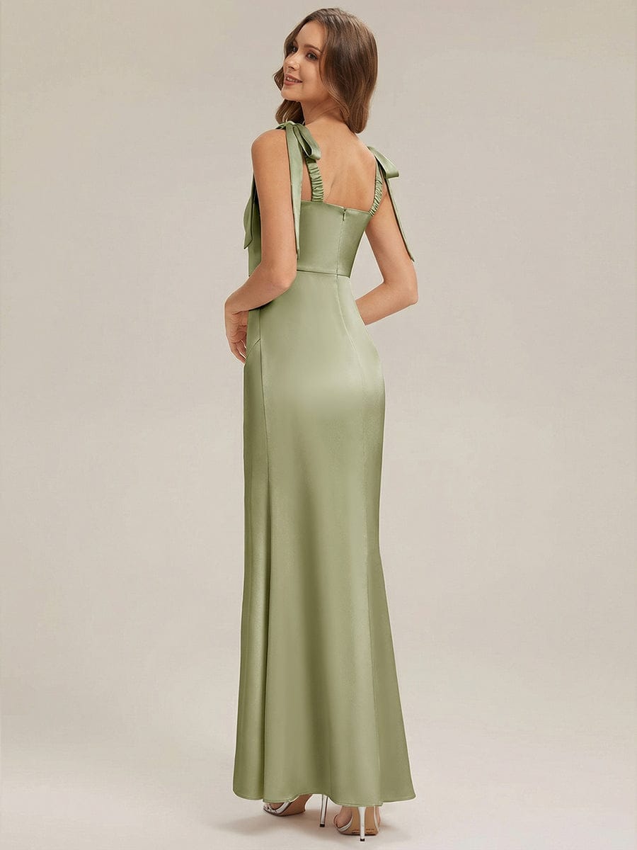 ever LUNA|Flowing Ribbons Satin Sleeveless Wedding Guest Dress