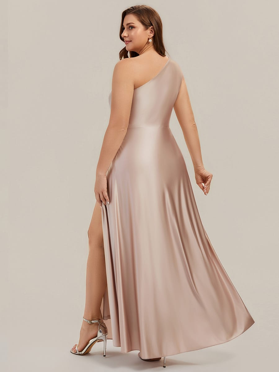 Knotted Satin One-Shoulder Wedding Guest Dress