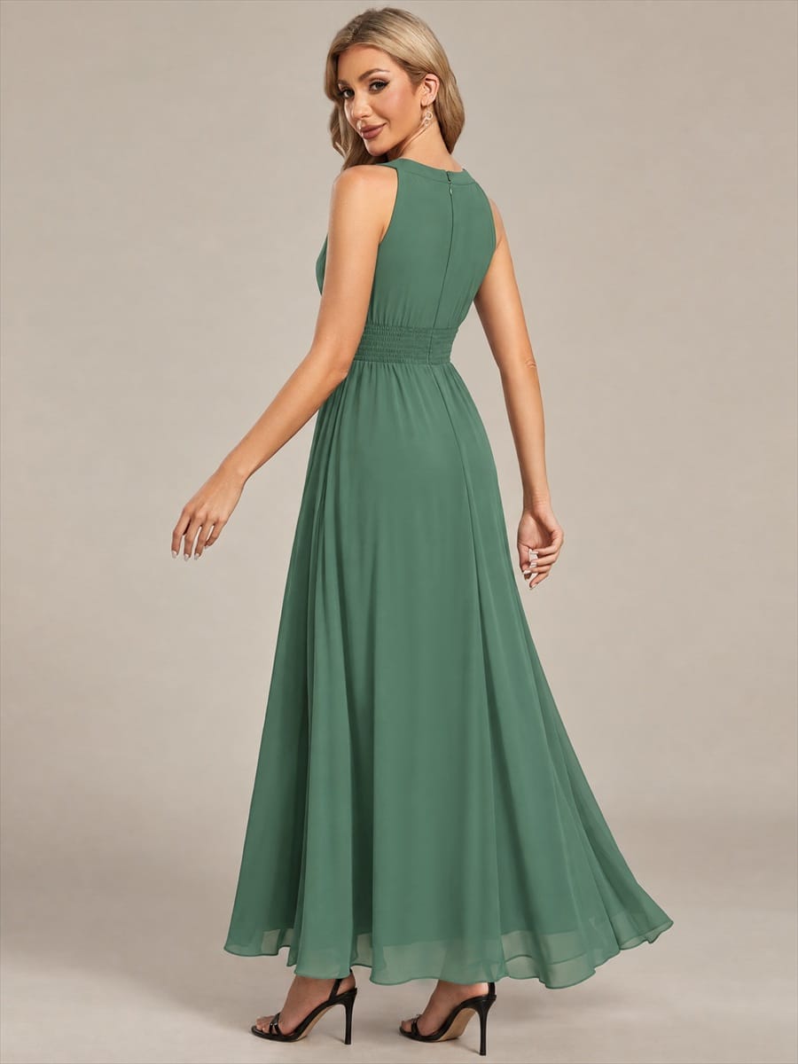 Sleeveless Halterneck Chiffon Bridesmaid Dress