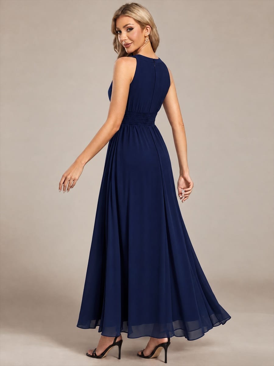 Sleeveless Halterneck Chiffon Bridesmaid Dress