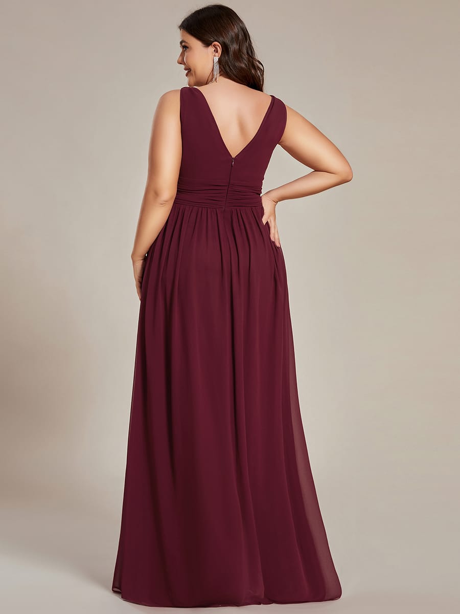 ever HUSH|V Neck Sleeveless Pleated Chiffon Maxi Mother Of The Bride Dresses (Final Sale)
