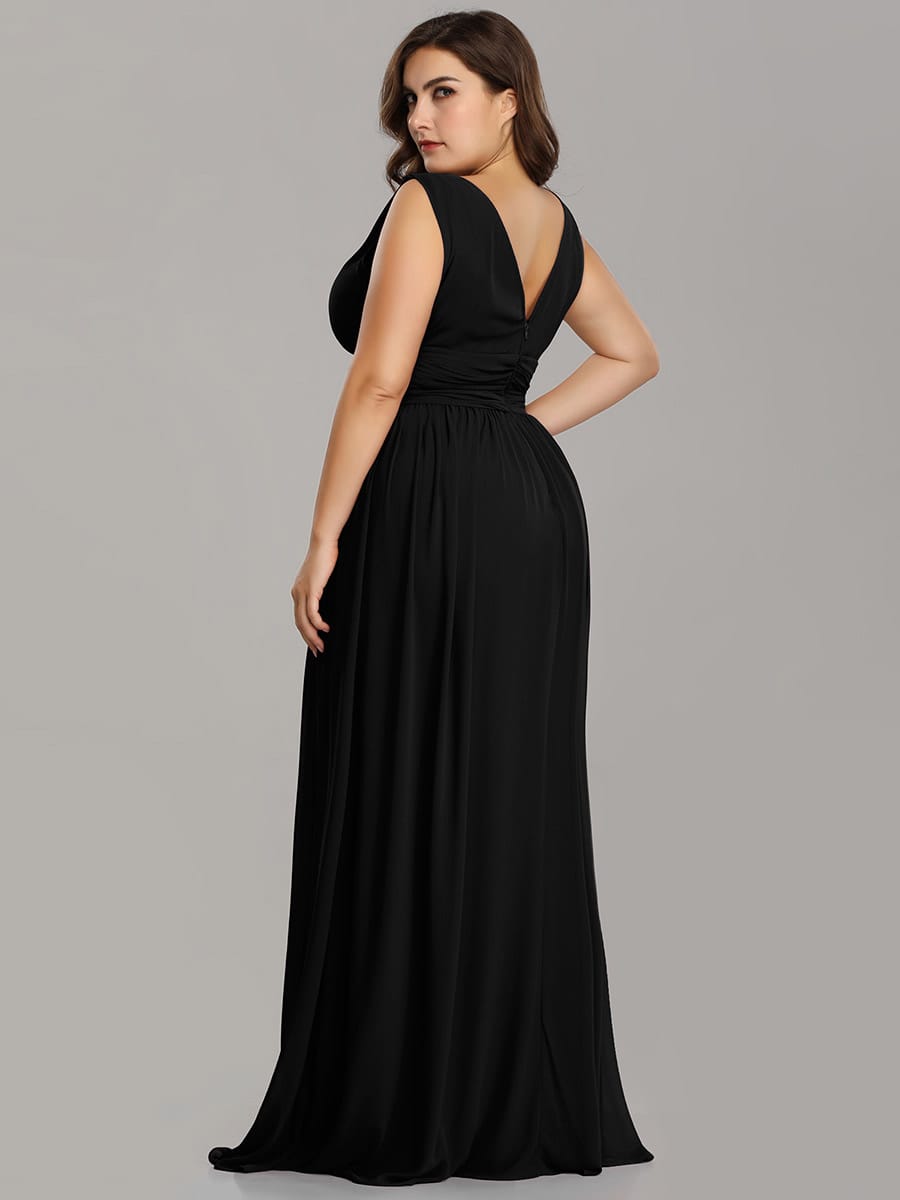 ever HUSH|V Neck Sleeveless Pleated Chiffon Maxi Mother Of The Bride Dresses (Final Sale)