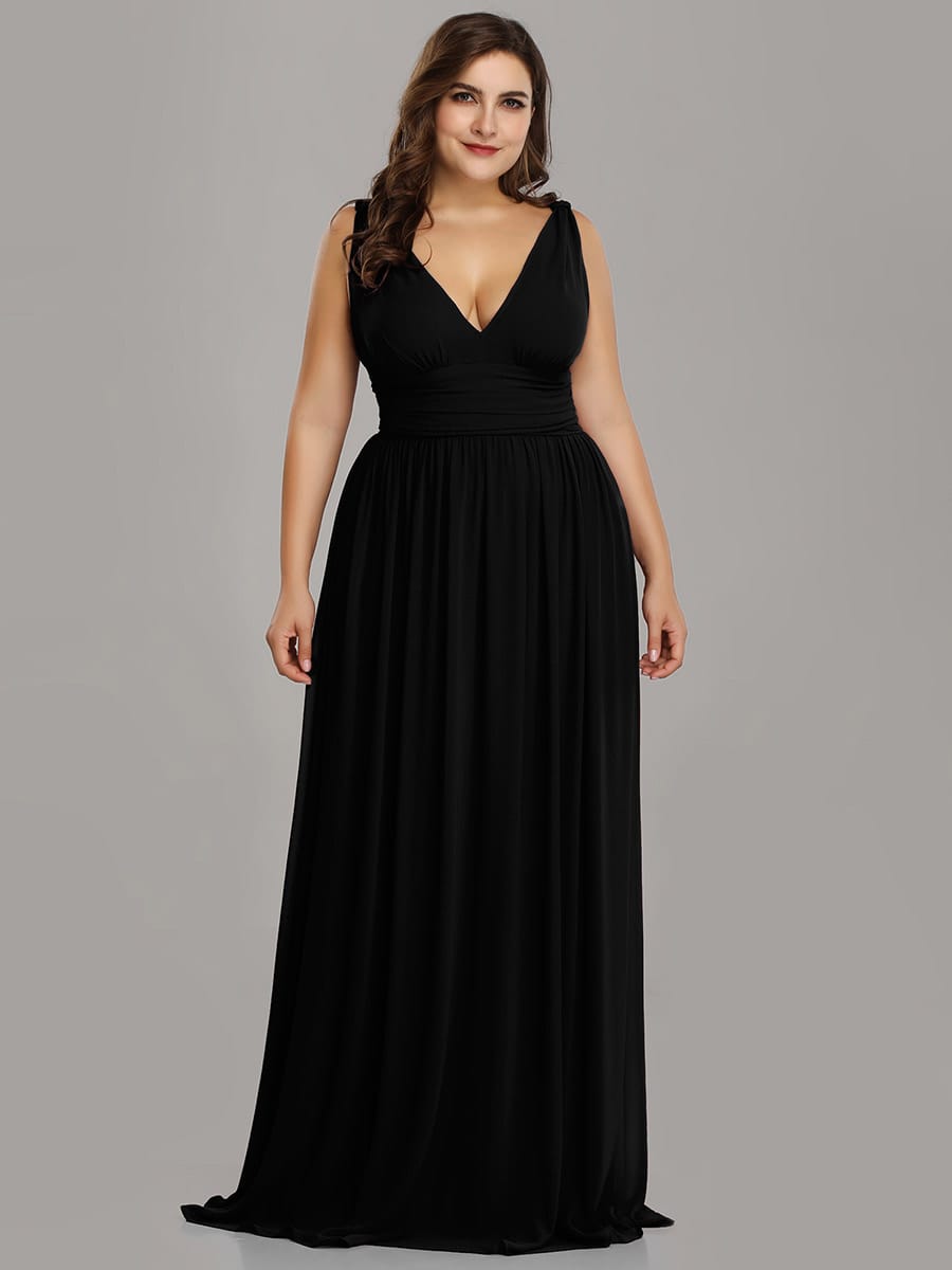 ever HUSH|V Neck Sleeveless Pleated Chiffon Maxi Mother Of The Bride Dresses (Final Sale)