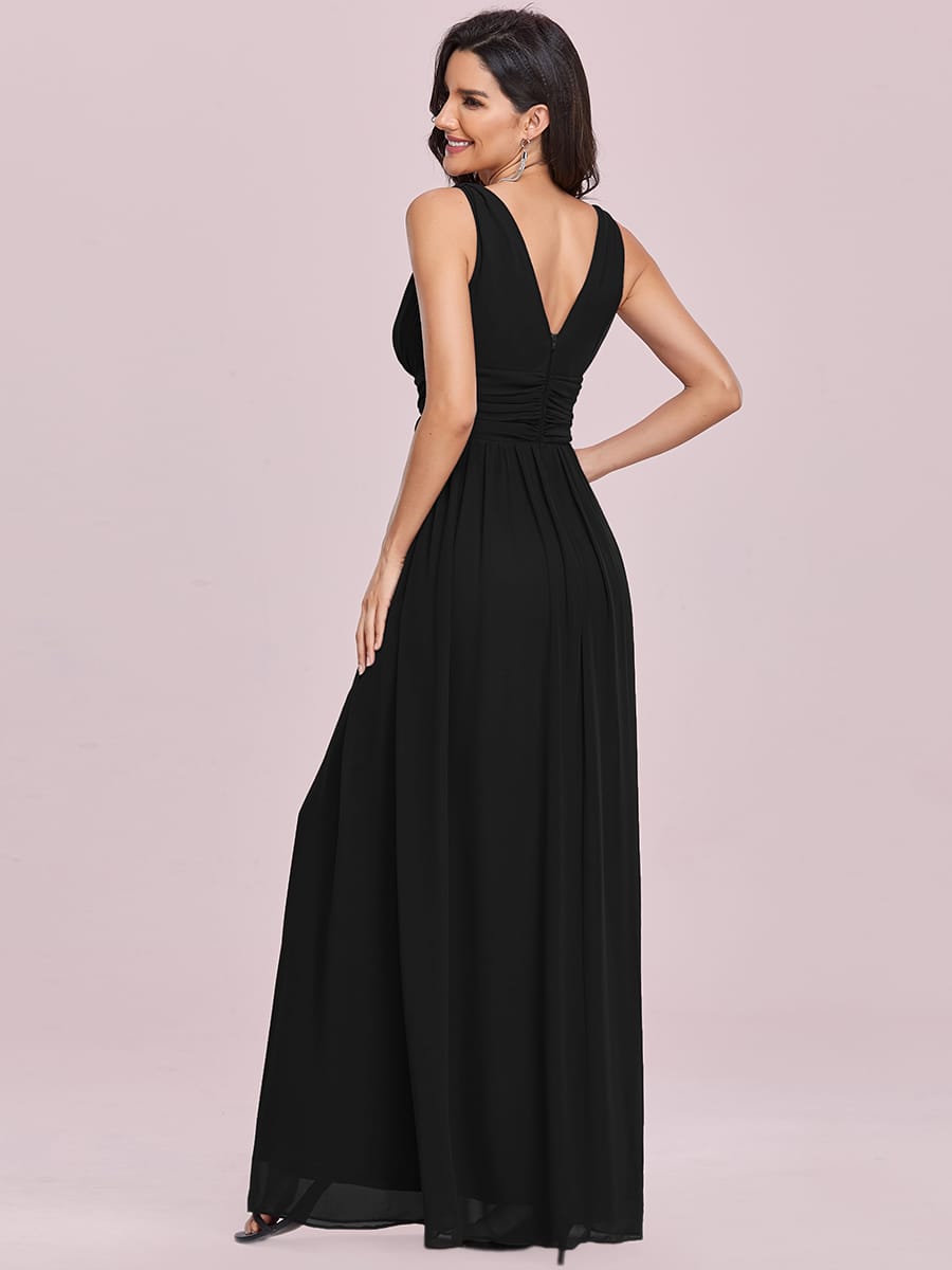 ever HUSH|V Neck Sleeveless Pleated Chiffon Maxi Mother Of The Bride Dresses (Final Sale)