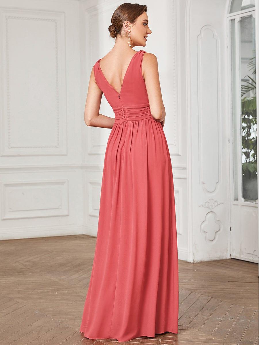 ever HUSH|V Neck Sleeveless Pleated Chiffon Maxi Mother Of The Bride Dresses (Final Sale)