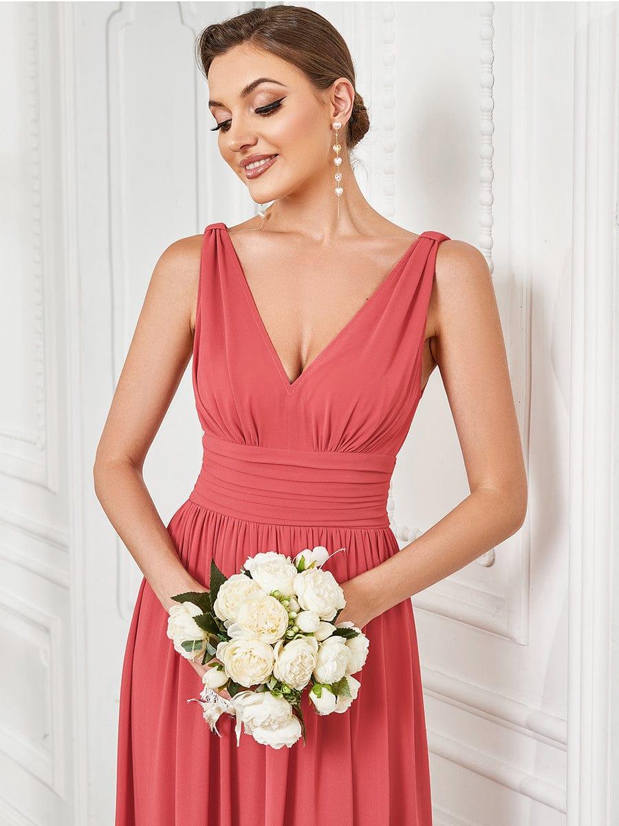 ever HUSH|V Neck Sleeveless Pleated Chiffon Maxi Mother Of The Bride Dresses (Final Sale)