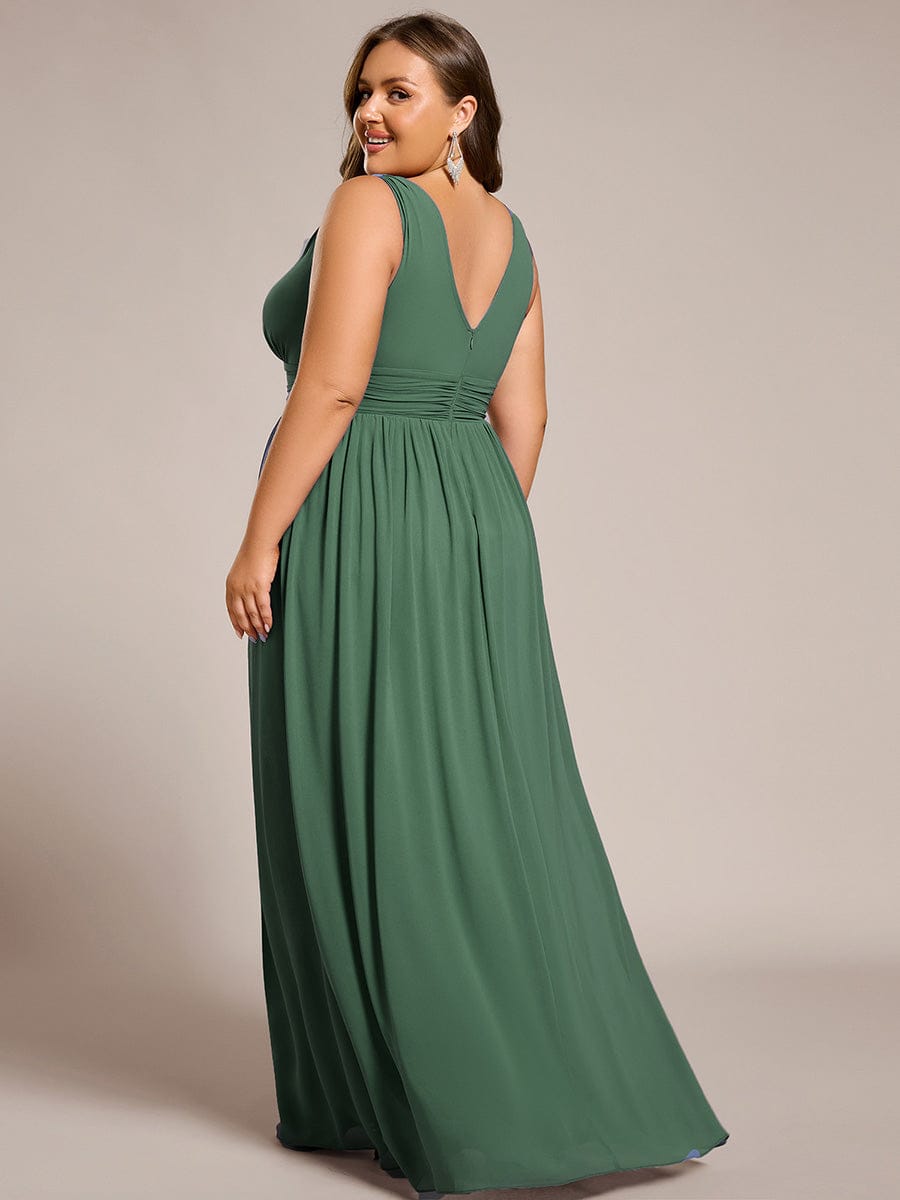 ever HUSH|V Neck Sleeveless Pleated Chiffon Maxi Mother Of The Bride Dresses (Final Sale)