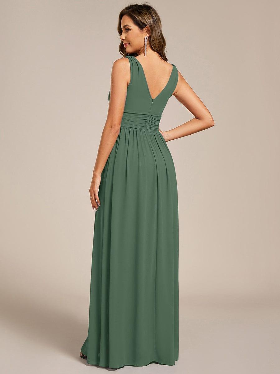 ever HUSH|V Neck Sleeveless Pleated Chiffon Maxi Mother Of The Bride Dresses (Final Sale)