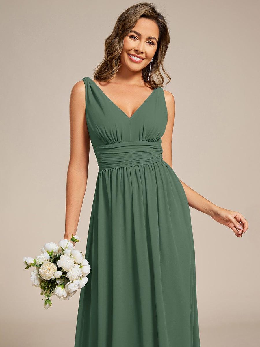 ever HUSH|V Neck Sleeveless Pleated Chiffon Maxi Mother Of The Bride Dresses (Final Sale)
