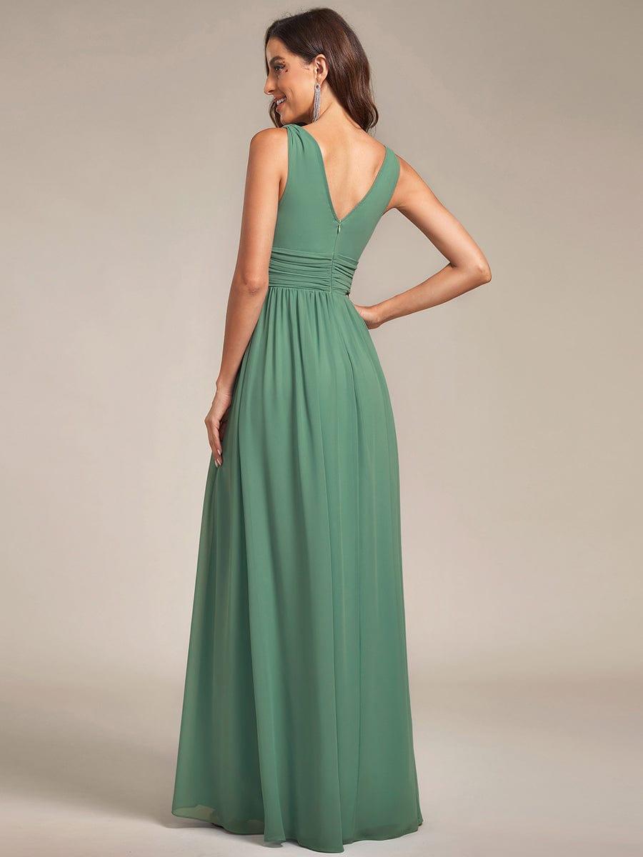 ever HUSH|V Neck Sleeveless Pleated Chiffon Maxi Mother Of The Bride Dresses (Final Sale)