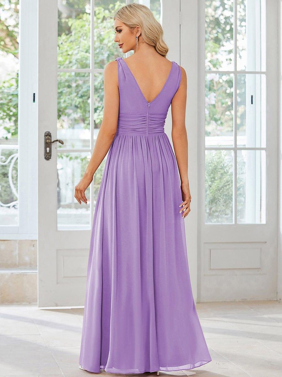 ever HUSH|V Neck Sleeveless Pleated Chiffon Maxi Mother Of The Bride Dresses (Final Sale)