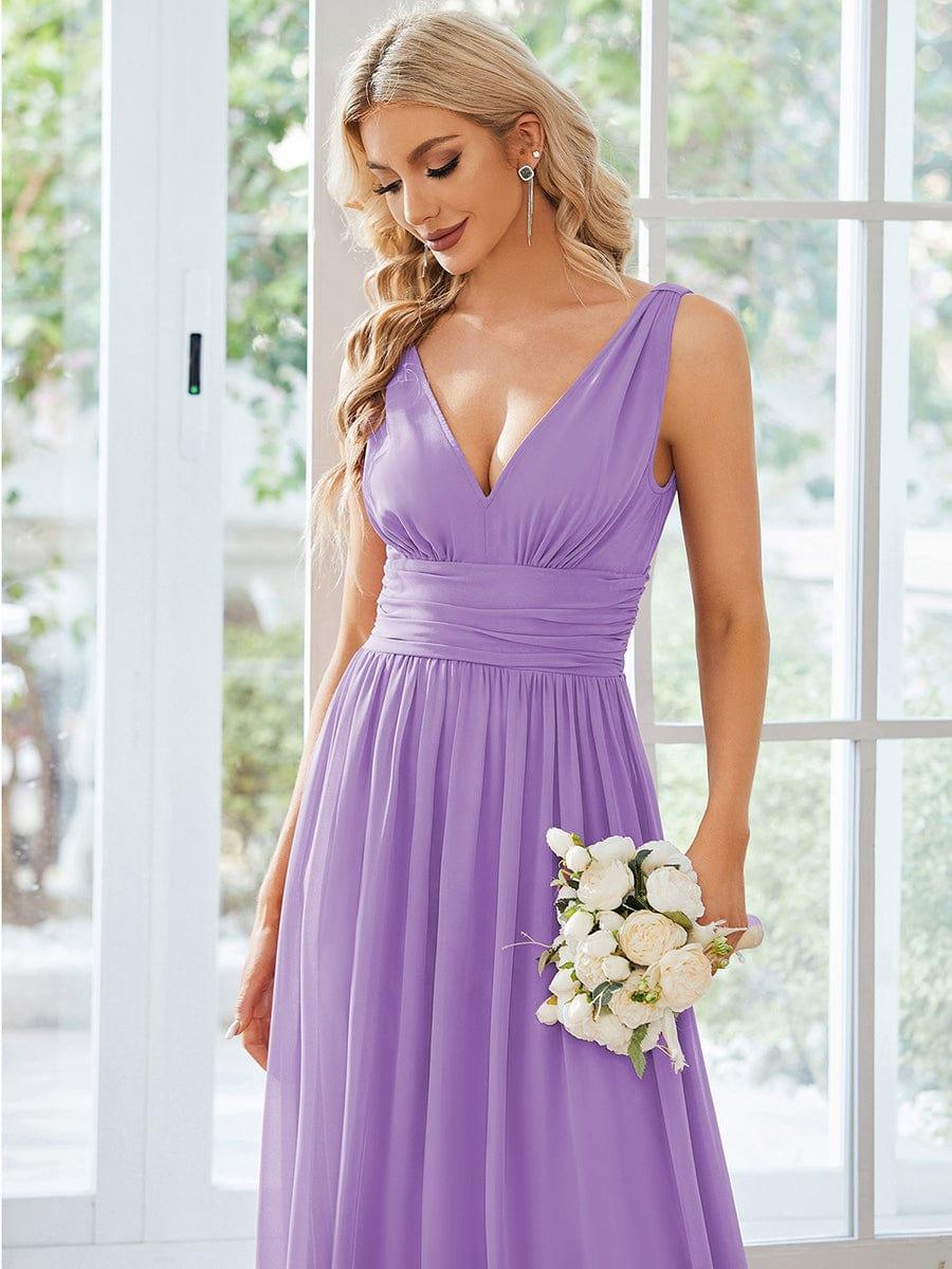 ever HUSH|V Neck Sleeveless Pleated Chiffon Maxi Mother Of The Bride Dresses (Final Sale)