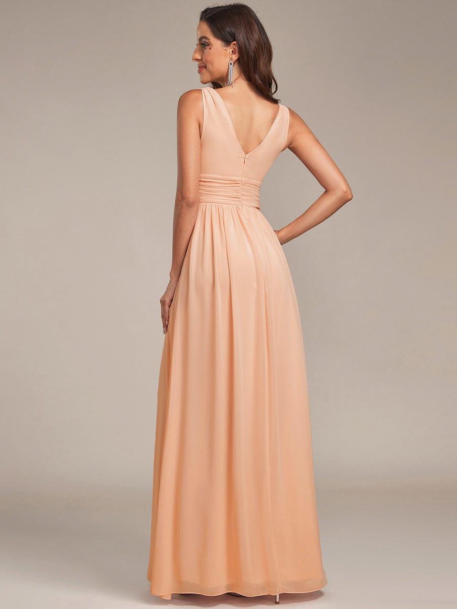 ever HUSH|V Neck Sleeveless Pleated Chiffon Maxi Mother Of The Bride Dresses (Final Sale)